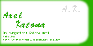 axel katona business card